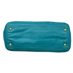 Vitello Daino Leather Bag Turquoise Gold Hardware
