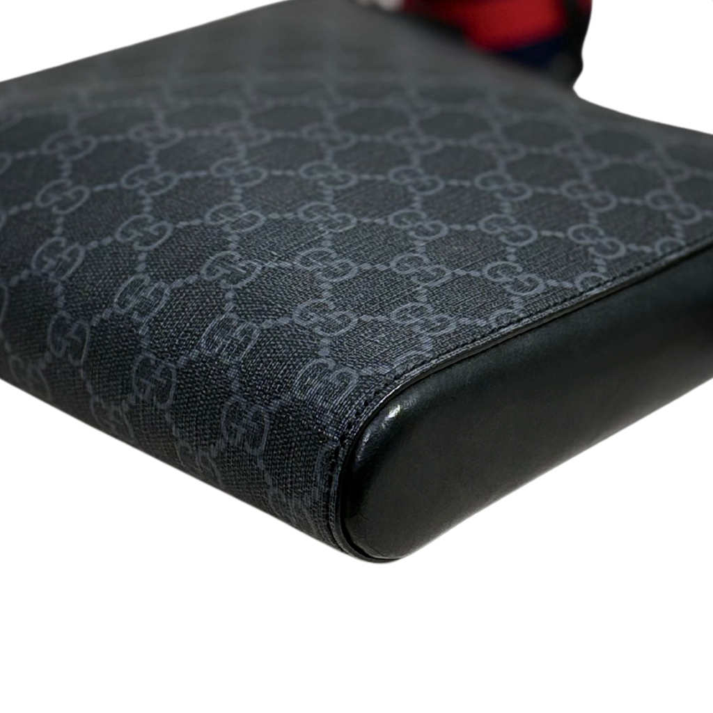 Messenger Bag GG Supreme Canvas Black Small Silver Hardware