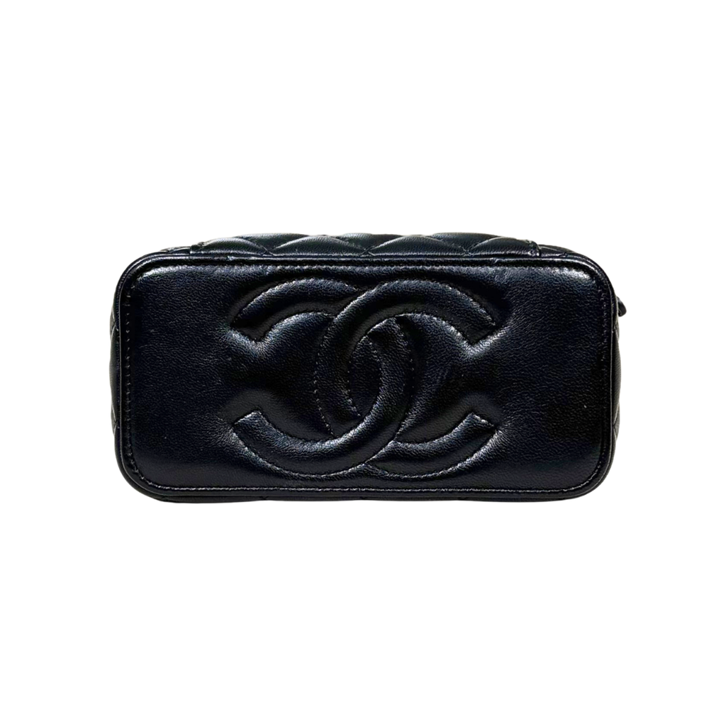 Vanity Case Pearl Crush Lambskin Leather Gold Hardware Microchip