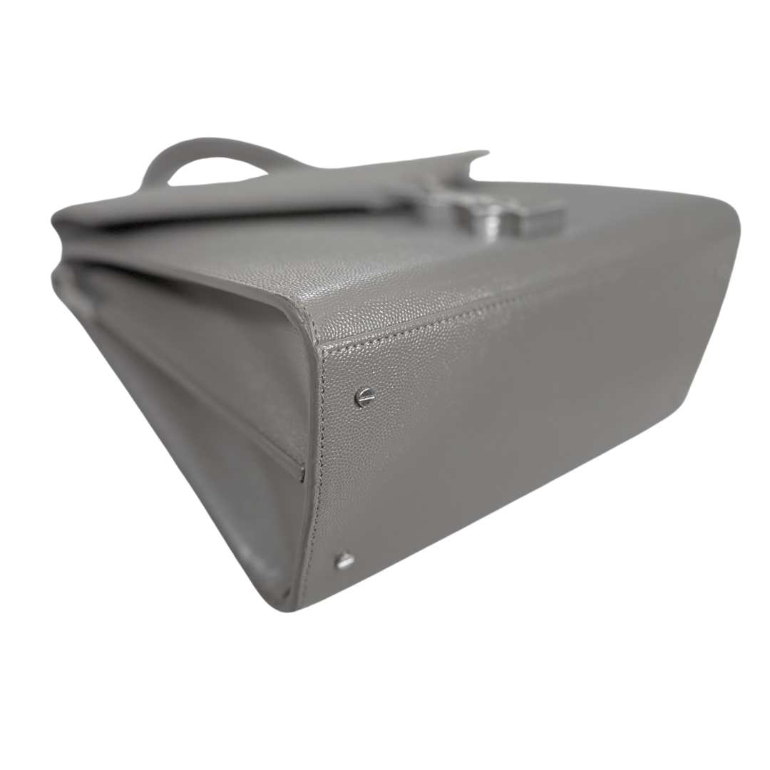 Cassandra Top Handle Bag Grey Silver Hardware