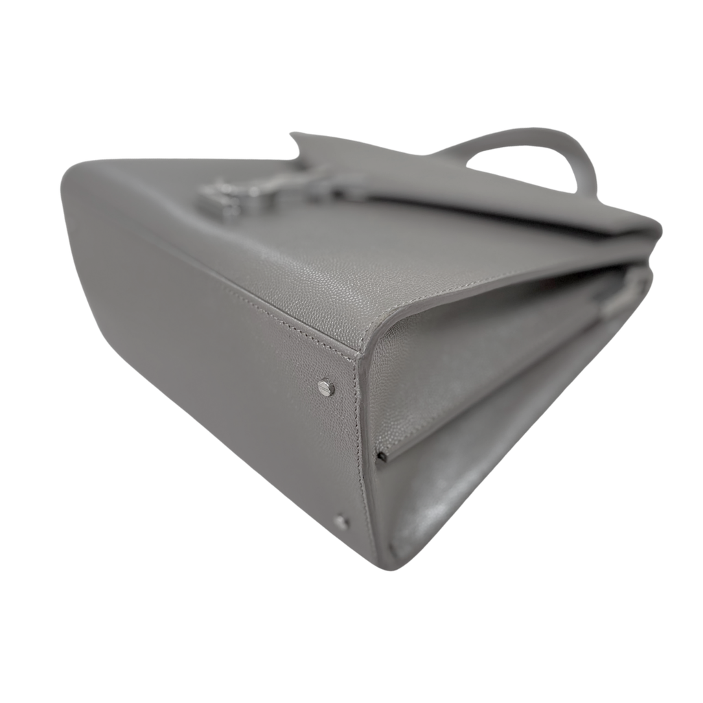 Cassandra Top Handle Bag Grey Silver Hardware