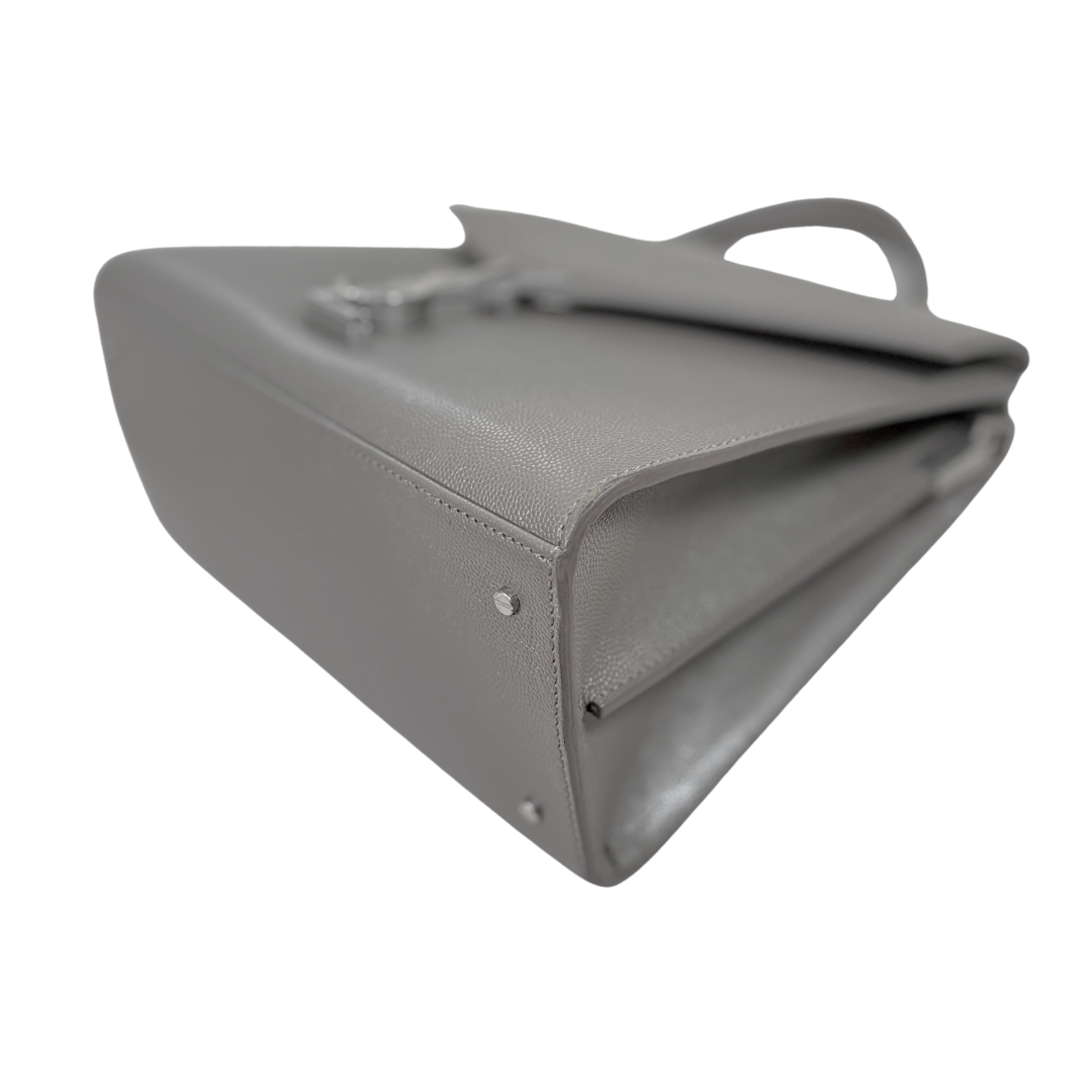 Cassandra Top Handle Bag Grey Silver Hardware
