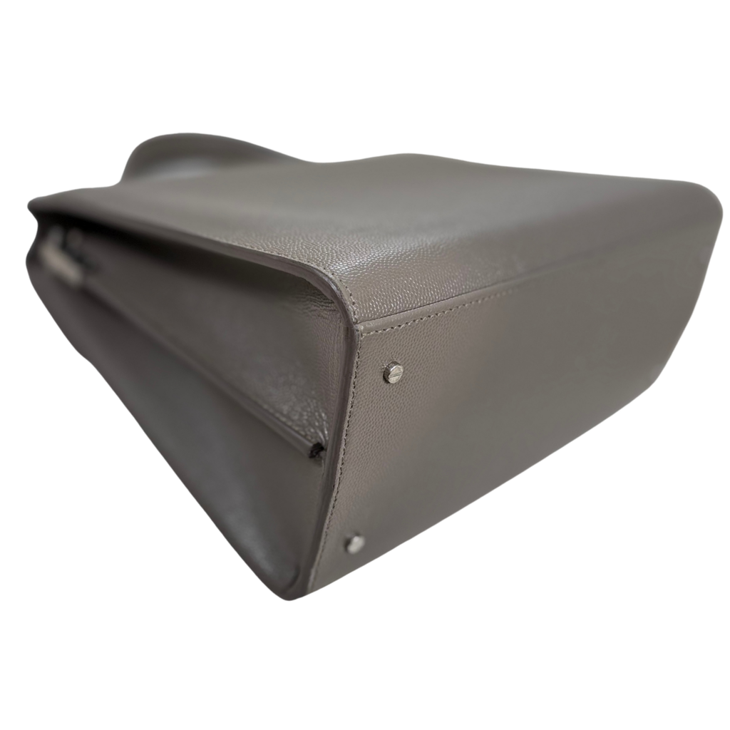 Cassandra Top Handle Bag Grey Silver Hardware