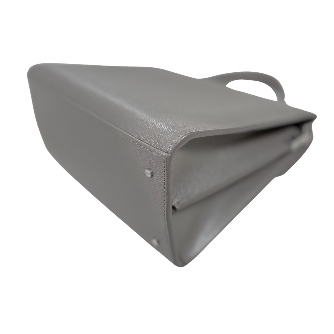 Cassandra Top Handle Bag Grey Silver Hardware