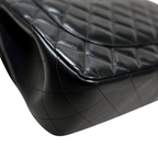 Classic Double Flap Jumbo Black Lambskin Leather Silver Hardware Series 26