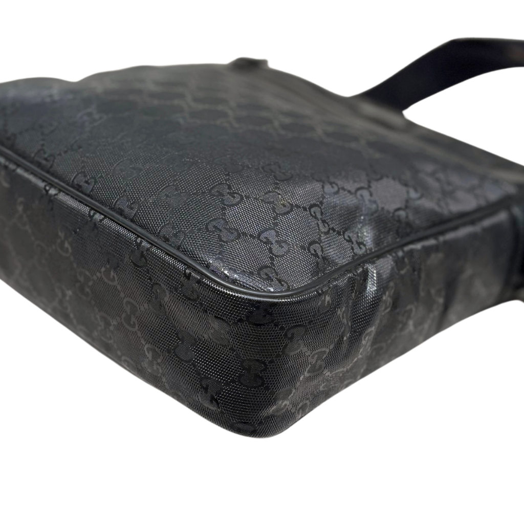 Imprime Messenger Bag Black GG Coated Canvas Silver-Tone Hardware