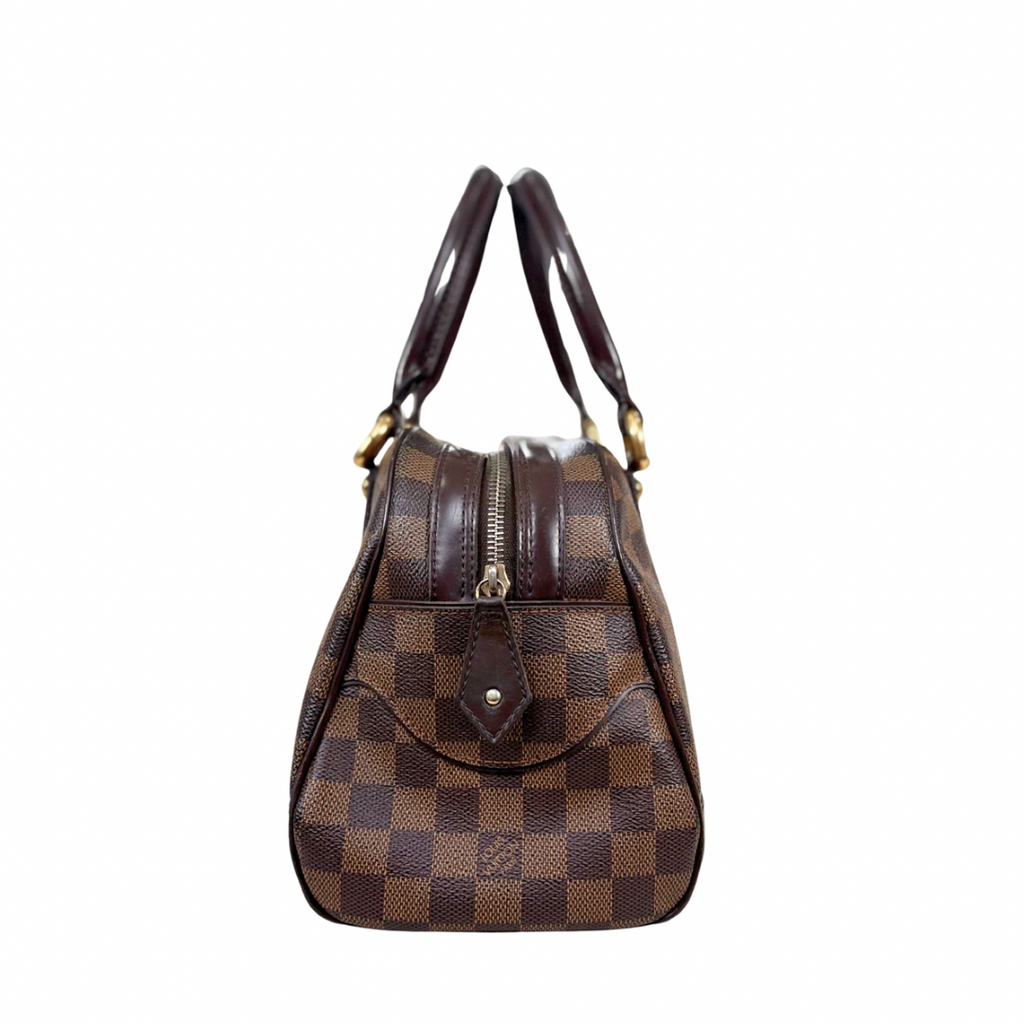 Duomo Boston Bag Damier Ebene Gold Hardware