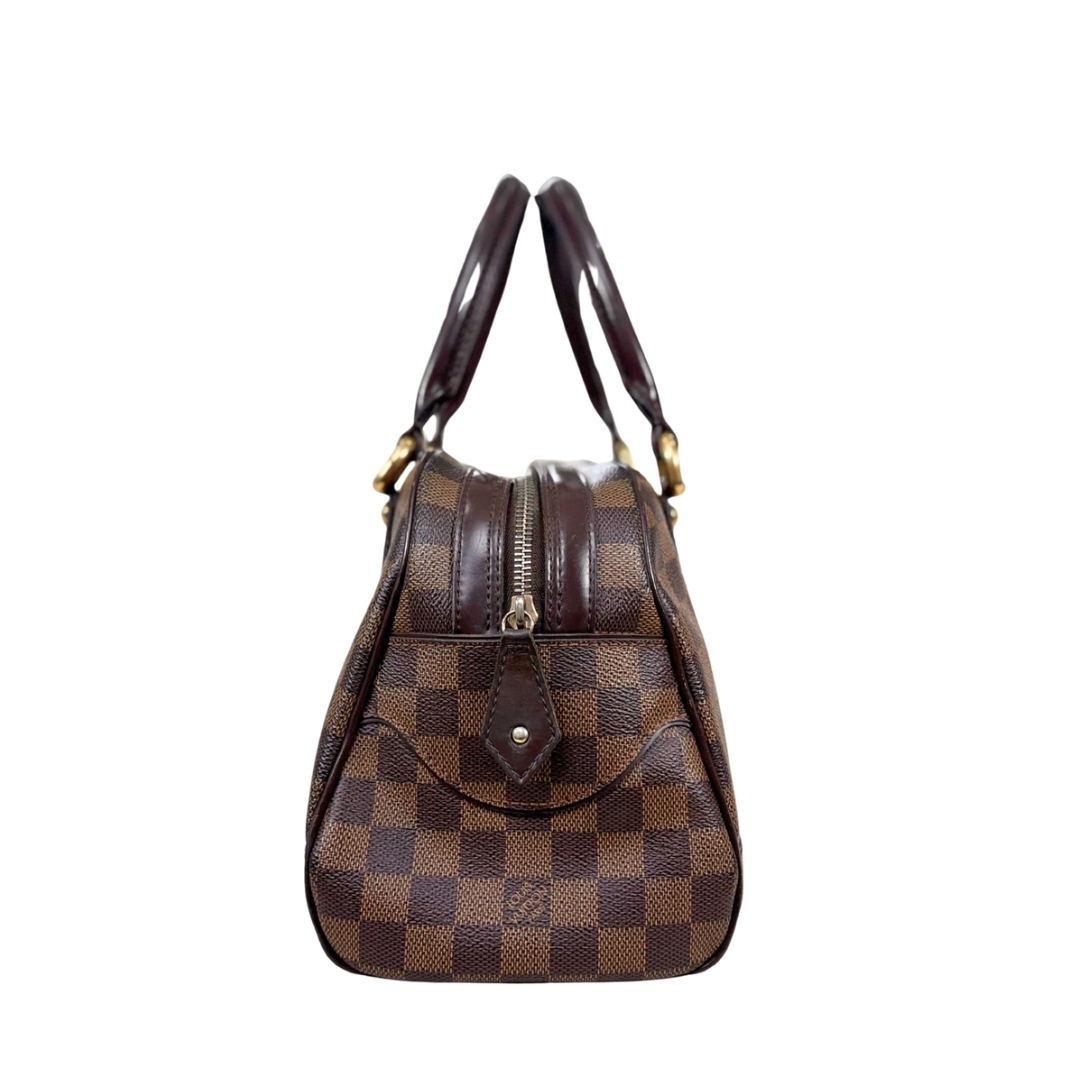 Duomo Boston Bag Damier Ebene Gold Hardware