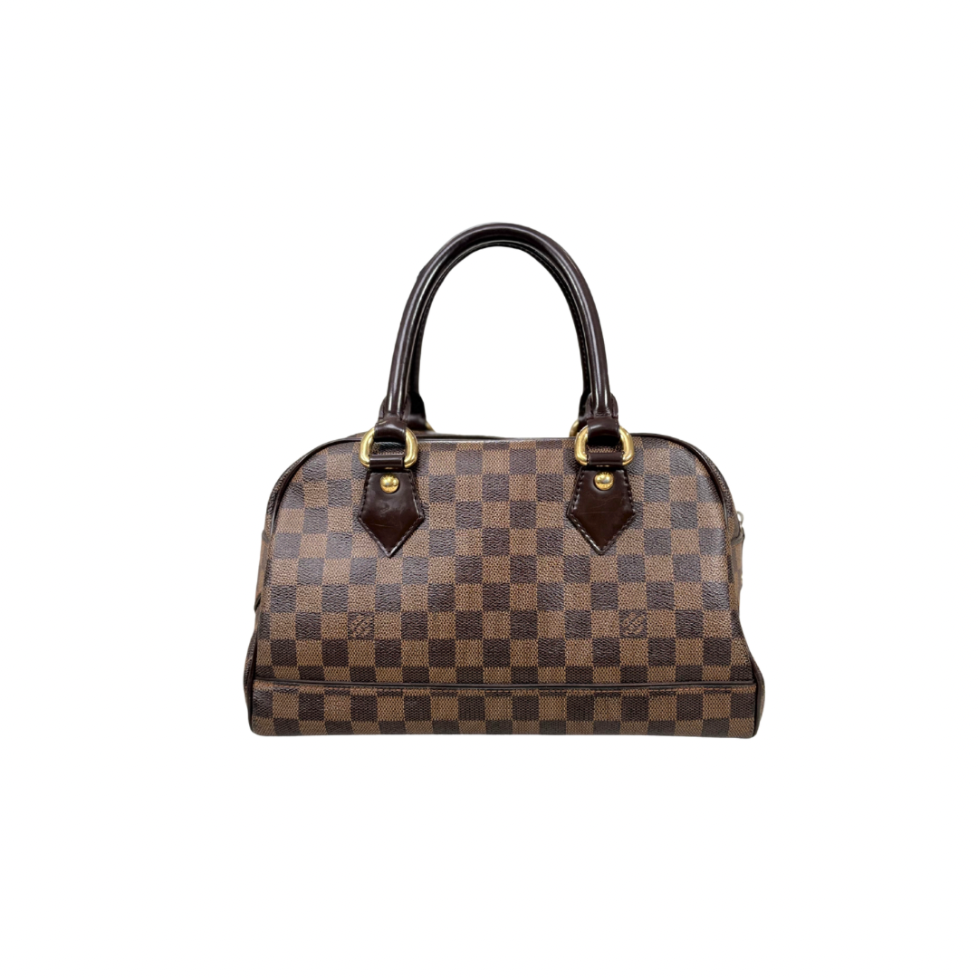 Duomo Boston Bag Damier Ebene Gold Hardware