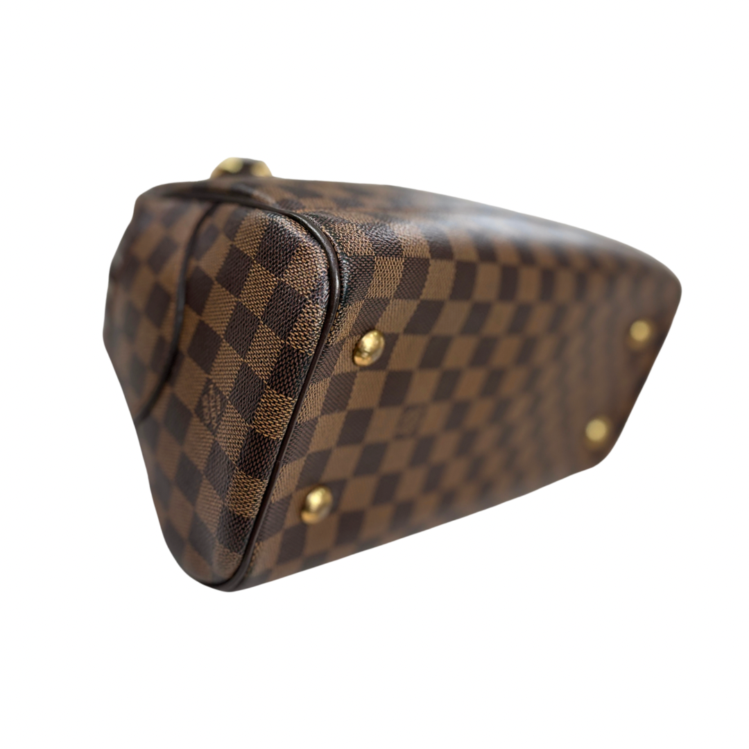 Duomo Boston Bag Damier Ebene Gold Hardware