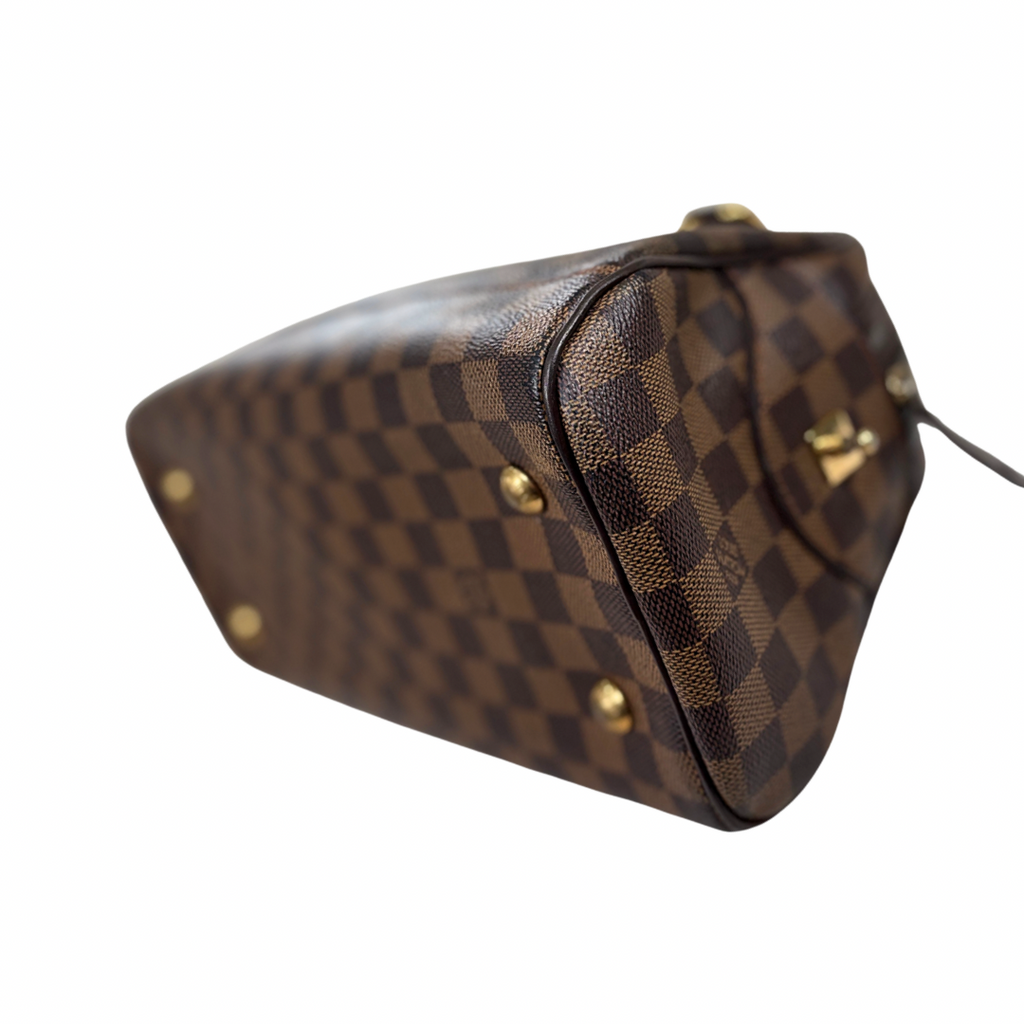 Duomo Boston Bag Damier Ebene Gold Hardware