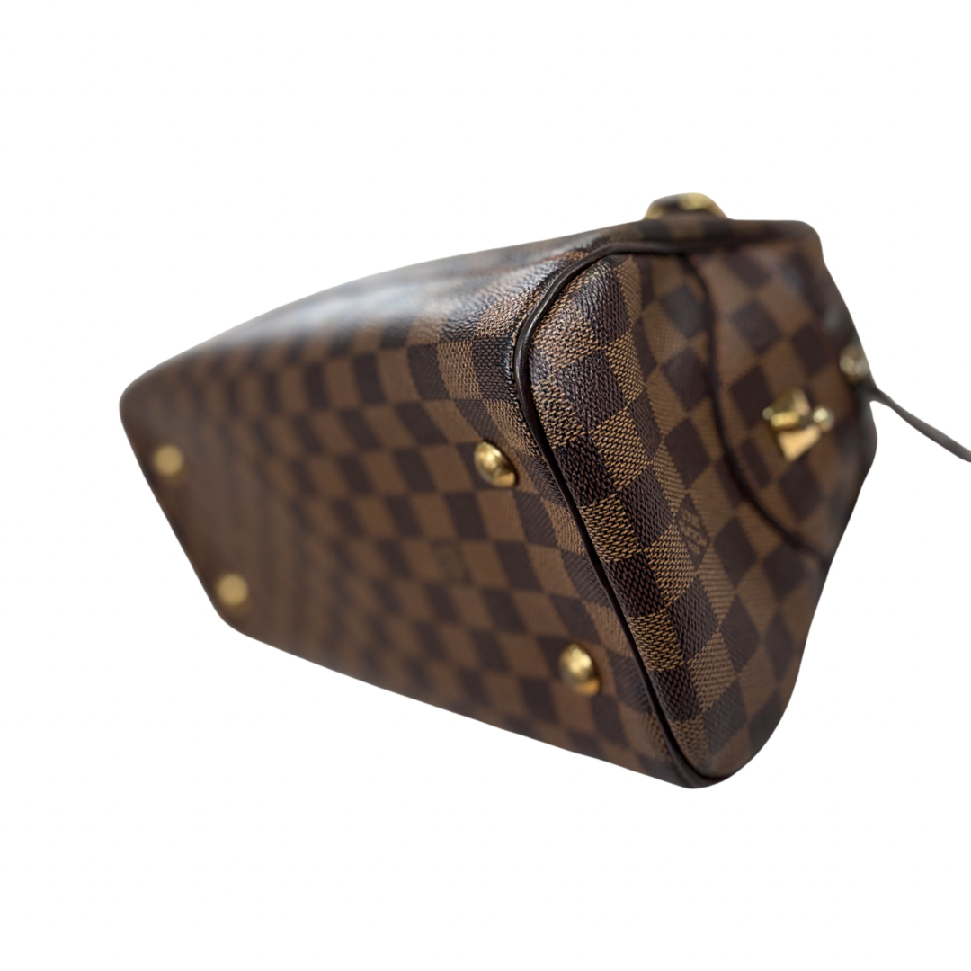 Duomo Boston Bag Damier Ebene Gold Hardware