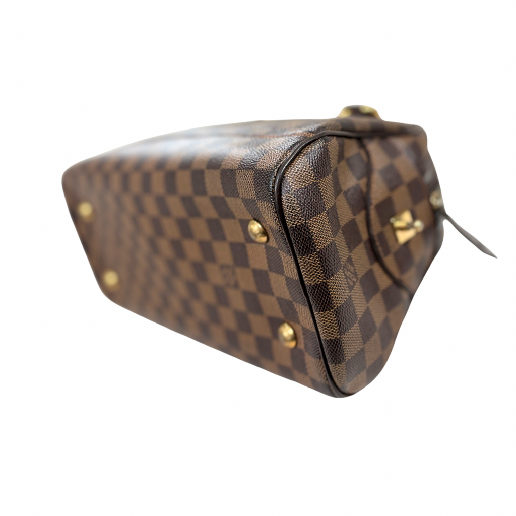Duomo Boston Bag Damier Ebene Gold Hardware
