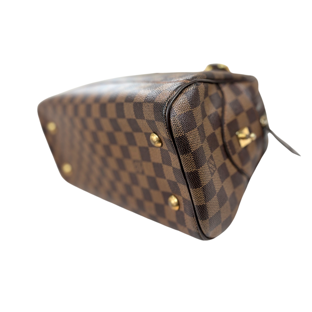 Duomo Boston Bag Damier Ebene Gold Hardware
