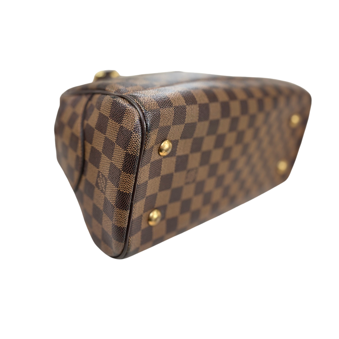 Duomo Boston Bag Damier Ebene Gold Hardware